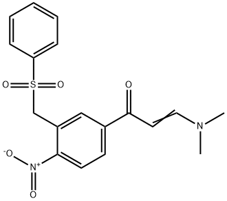 3-(DIMETHYLAMINO)-1-(4-NITRO-3-[(PHENYLSULFONYL)METHYL]PHENYL)-2-PROPEN-1-ONE Structure