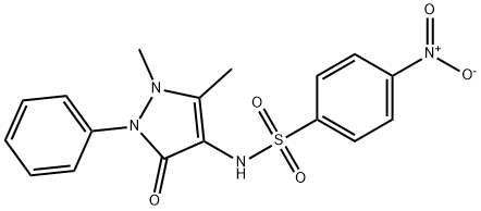 2,3-DIMETHYL-4-(((4-NITROPHENYL)SULFONYL)AMINO)-1-PHENYL-3-PYRAZOLIN-5-ONE Struktur