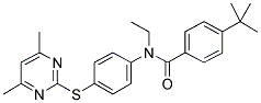 4-TERT-BUTYL-N-[4-[(4,6-DIMETHYLPYRIMIDIN-2-YL)THIO]PHENYL]-N-ETHYLBENZAMIDE Struktur