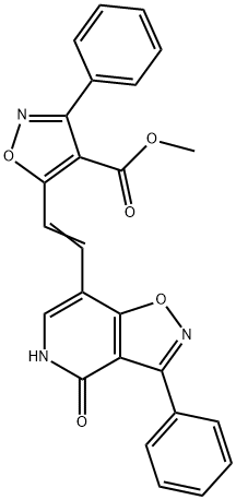 METHYL 5-[2-(4-HYDROXY-3-PHENYLISOXAZOLO[4,5-C]PYRIDIN-7-YL)VINYL]-3-PHENYL-4-ISOXAZOLECARBOXYLATE Struktur