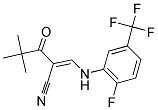 2-(2,2-DIMETHYLPROPANOYL)-3-((2-FLUORO-5-(TRIFLUOROMETHYL)PHENYL)AMINO)PROP-2-ENENITRILE Struktur