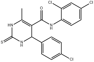 4-(4-CHLOROPHENYL)-N-(2,4-DICHLOROPHENYL)-6-METHYL-2-THIOXO-1,2,3,4-TETRAHYDRO-5-PYRIMIDINECARBOXAMIDE Struktur