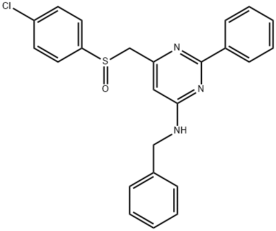 N-BENZYL-6-([(4-CHLOROPHENYL)SULFINYL]METHYL)-2-PHENYL-4-PYRIMIDINAMINE Struktur