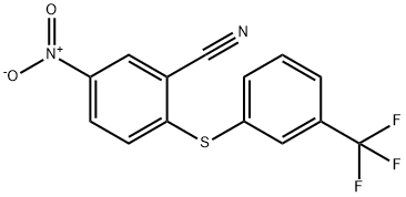 5-NITRO-2-([3-(TRIFLUOROMETHYL)PHENYL]SULFANYL)BENZENECARBONITRILE Struktur