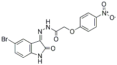 5-BROMO-3-(2-(4-NITROPHENOXY)ACETYLHYDRAZIDYL)-2-OXOINDOLINE Struktur