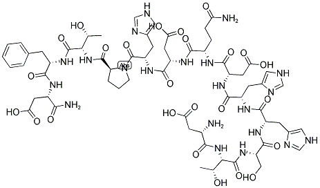 ASP-THR-SER-HIS-HIS-ASP-GLN-ASP-HIS-PRO-THR-PHE-ASP-NH2 Struktur