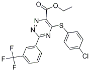 ETHYL 5-[(4-CHLOROPHENYL)SULFANYL]-3-[3-(TRIFLUOROMETHYL)PHENYL]-1,2,4-TRIAZINE-6-CARBOXYLATE Struktur