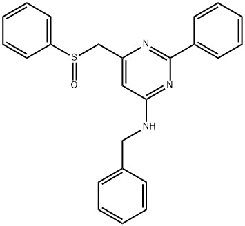 N-BENZYL-2-PHENYL-6-[(PHENYLSULFINYL)METHYL]-4-PYRIMIDINAMINE Struktur