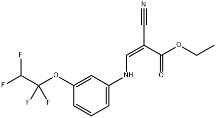 ETHYL 2-NITRILO-3-((3-(1,1,2,2-TETRAFLUOROETHOXY)PHENYL)AMINO)PROP-2-ENOATE Struktur