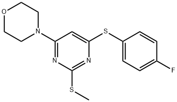 4-FLUOROPHENYL 2-(METHYLSULFANYL)-6-MORPHOLINO-4-PYRIMIDINYL SULFIDE Struktur