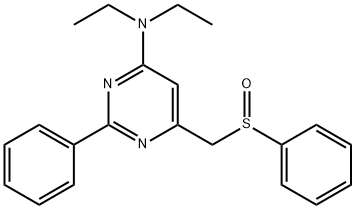 N,N-DIETHYL-2-PHENYL-6-[(PHENYLSULFINYL)METHYL]-4-PYRIMIDINAMINE Struktur