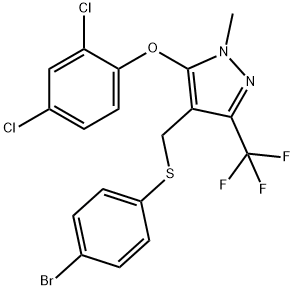 4-([(4-BROMOPHENYL)SULFANYL]METHYL)-1-METHYL-3-(TRIFLUOROMETHYL)-1H-PYRAZOL-5-YL 2,4-DICHLOROPHENYL ETHER Struktur