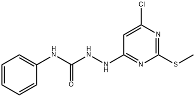 2-[6-CHLORO-2-(METHYLSULFANYL)-4-PYRIMIDINYL]-N-PHENYL-1-HYDRAZINECARBOXAMIDE Struktur