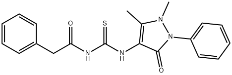 N-(((2,3-DIMETHYL-5-OXO-1-PHENYL(3-PYRAZOLIN-4-YL))AMINO)THIOXOMETHYL)-2-PHENYLETHANAMIDE Struktur