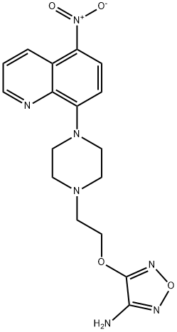 4-{2-[4-(5-NITROQUINOLIN-8-YL)PIPERAZIN-1-YL]ETHOXY}-1,2,5-OXADIAZOL-3-AMINE Struktur