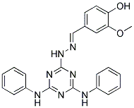 (E)-4-((2-(4,6-BIS(PHENYLAMINO)-1,3,5-TRIAZIN-2-YL)HYDRAZONO)METHYL)-2-METHOXYPHENOL Struktur