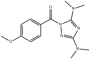 [3,5-BIS(DIMETHYLAMINO)-1H-1,2,4-TRIAZOL-1-YL](4-METHOXYPHENYL)METHANONE Struktur