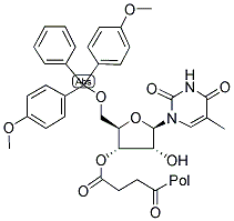 DIMETHOXYTRITYL THYMIDINE-SUCCINYL-LONG CHAIN ALKYL AMINE-CONTROLLED PORE GLASS Struktur