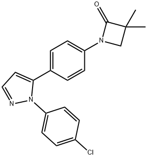 1-(4-[1-(4-CHLOROPHENYL)-1H-PYRAZOL-5-YL]PHENYL)-3,3-DIMETHYL-2-AZETANONE Struktur