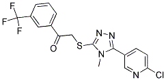 2-([5-(6-CHLORO-3-PYRIDYL)-4-METHYL-4H-1,2,4-TRIAZOL-3-YL]THIO)-1-[3-(TRIFLUOROMETHYL)PHENYL]ETHAN-1-ONE Struktur