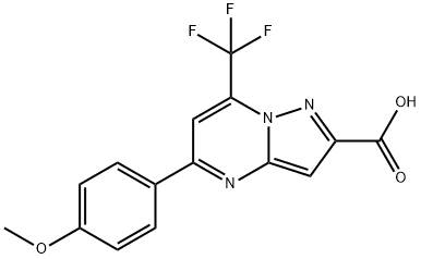 5-(4-METHOXY-PHENYL)-7-TRIFLUOROMETHYL-PYRAZOLO[1,5-A]PYRIMIDINE-2-CARBOXYLIC ACID Struktur