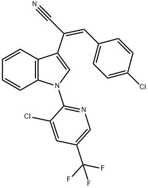 3-(4-CHLOROPHENYL)-2-(1-[3-CHLORO-5-(TRIFLUOROMETHYL)-2-PYRIDINYL]-1H-INDOL-3-YL)ACRYLONITRILE Struktur