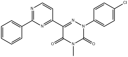 2-(4-CHLOROPHENYL)-4-METHYL-6-(2-PHENYL-4-PYRIMIDINYL)-1,2,4-TRIAZINE-3,5(2H,4H)-DIONE Struktur