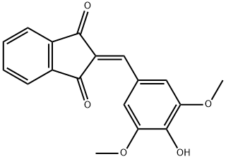 2-((4-HYDROXY-3,5-DIMETHOXYPHENYL)METHYLENE)INDANE-1,3-DIONE Struktur