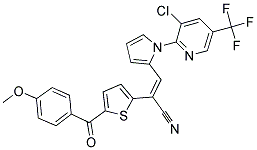 3-(1-[3-CHLORO-5-(TRIFLUOROMETHYL)-2-PYRIDINYL]-1H-PYRROL-2-YL)-2-[5-(4-METHOXYBENZOYL)-2-THIENYL]ACRYLONITRILE Struktur