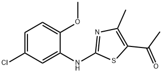 1-(3-((5-CHLORO-2-METHOXYPHENYL)AMINO)-5-METHYL-2,4-THIAZOLYL)ETHAN-1-ONE Struktur