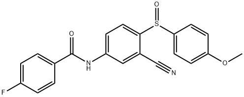 N-(3-CYANO-4-[(4-METHOXYPHENYL)SULFINYL]PHENYL)-4-FLUOROBENZENECARBOXAMIDE Struktur