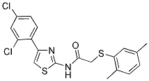 N-[4-(2,4-DICHLOROPHENYL)-1,3-THIAZOL-2-YL]-2-[(2,5-DIMETHYLPHENYL)SULFANYL]ACETAMIDE Struktur