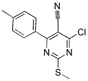 4-CHLORO-6-(4-METHYLPHENYL)-2-(METHYLSULFANYL)-5-PYRIMIDINECARBONITRILE Struktur