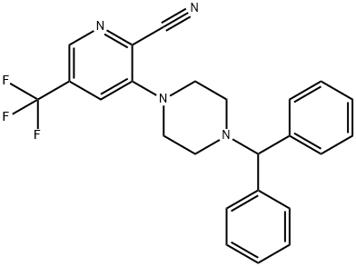 3-(4-BENZHYDRYLPIPERAZINO)-5-(TRIFLUOROMETHYL)-2-PYRIDINECARBONITRILE Struktur