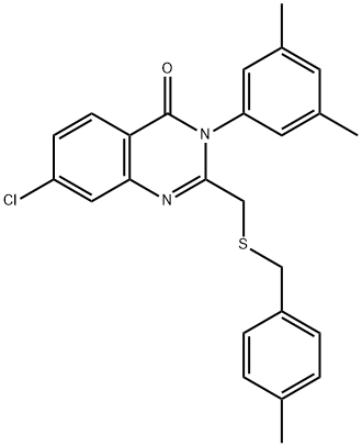 7-CHLORO-3-(3,5-DIMETHYLPHENYL)-2-([(4-METHYLBENZYL)SULFANYL]METHYL)-4(3H)-QUINAZOLINONE Struktur