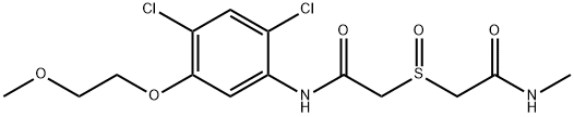 2-((2-[2,4-DICHLORO-5-(2-METHOXYETHOXY)ANILINO]-2-OXOETHYL)SULFINYL)-N-METHYLACETAMIDE Struktur