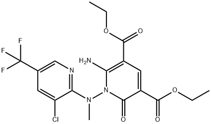 DIETHYL 6-AMINO-1-[[3-CHLORO-5-(TRIFLUOROMETHYL)-2-PYRIDINYL](METHYL)AMINO]-2-OXO-1,2-DIHYDRO-3,5-PYRIDINEDICARBOXYLATE Struktur