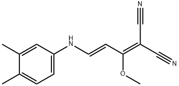 2-[3-(3,4-DIMETHYLANILINO)-1-METHOXY-2-PROPENYLIDENE]MALONONITRILE Struktur