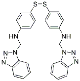 N-(1H-1,2,3-BENZOTRIAZOL-1-YLMETHYL)-4-((4-[(1H-1,2,3-BENZOTRIAZOL-1-YLMETHYL)AMINO]PHENYL)DISULFANYL)ANILINE Struktur