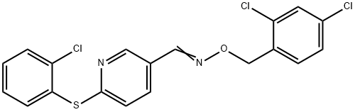 6-[(2-CHLOROPHENYL)SULFANYL]NICOTINALDEHYDE O-(2,4-DICHLOROBENZYL)OXIME Struktur