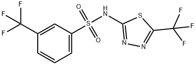 3-(TRIFLUOROMETHYL)-N-[5-(TRIFLUOROMETHYL)-1,3,4-THIADIAZOL-2-YL]BENZENESULFONAMIDE Struktur