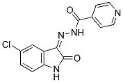 5-CHLORO-3-(ISONICOTINYLHYDRAZIDYL)-2-OXOINDOLINE Struktur