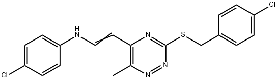 4-CHLORO-N-(2-(3-[(4-CHLOROBENZYL)SULFANYL]-6-METHYL-1,2,4-TRIAZIN-5-YL)VINYL)ANILINE Struktur