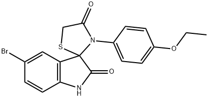 10-BROMO-3-(4-ETHOXYPHENYL)SPIRO[1,3-THIAZOLIDINE-2,3'-INDOLINE]-4,7-DIONE Struktur