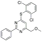 (6-[(2,6-DICHLOROPHENYL)SULFANYL]-2-PHENYL-4-PYRIMIDINYL)METHYL METHYL ETHER Struktur