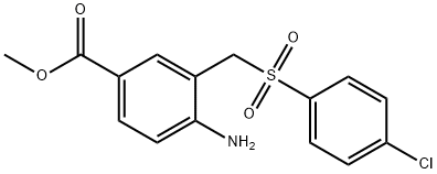 METHYL 4-AMINO-3-([(4-CHLOROPHENYL)SULFONYL]METHYL)BENZENECARBOXYLATE Struktur