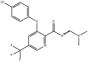 3-[(4-CHLOROPHENYL)SULFANYL]-N-[(DIMETHYLAMINO)METHYLENE]-5-(TRIFLUOROMETHYL)-2-PYRIDINECARBOXAMIDE Struktur