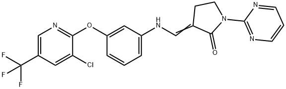 3-[(3-([3-CHLORO-5-(TRIFLUOROMETHYL)-2-PYRIDINYL]OXY)ANILINO)METHYLENE]-1-(2-PYRIMIDINYL)-2-PYRROLIDINONE Struktur