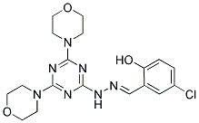 (E)-4-CHLORO-2-((2-(4,6-DIMORPHOLINO-1,3,5-TRIAZIN-2-YL)HYDRAZONO)METHYL)PHENOL Struktur