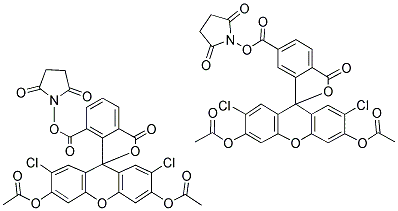 5-(AND-6)-CARBOXY-2',7'-DICHLOROFLUORESCEIN DIACETATE, SUCCINIMIDYL ESTER Struktur